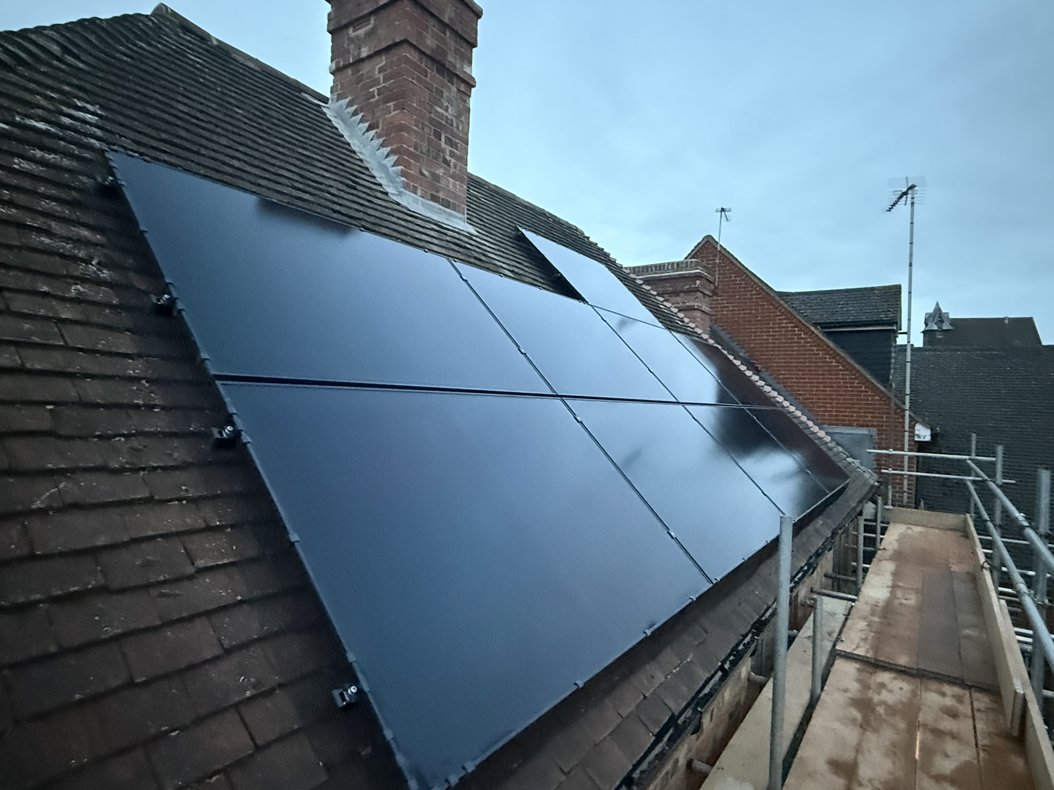 Modern solar panel system generating clean renewable energy